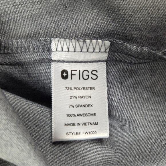 Figs Scrub Top Womens Medium Technical Collection Gray One Pocket Pink Ribbon - Picture 9 of 13